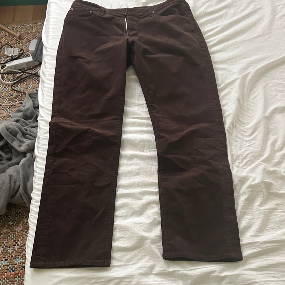 32w 30 length, Adriano Goldschmied Dark Brown Corduroy Trousers